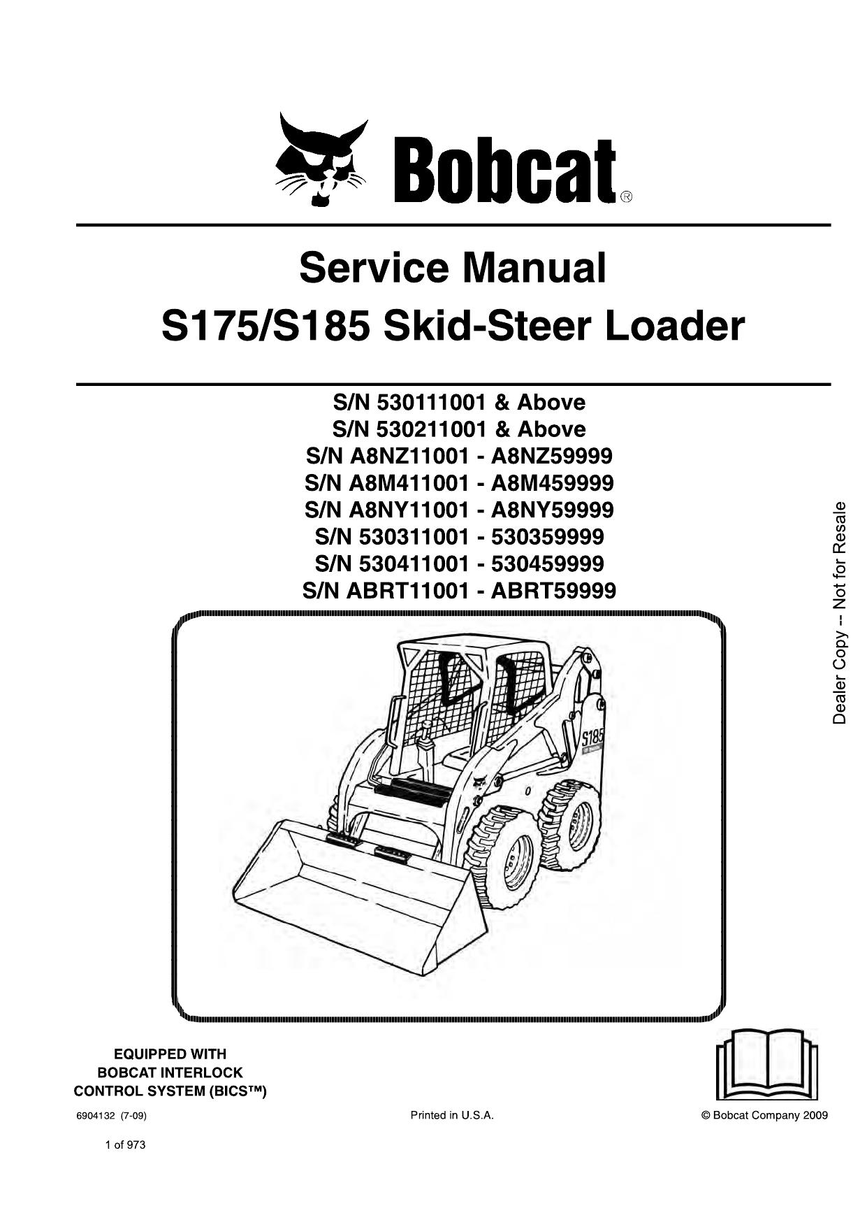 S175 S185 Skid-Steer Loader Service Manual Bobcat 3